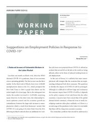 (Working Paper 2020-04) Suggestions on Employment Policies in Response to COVID-19  (Working Paper 2020-04) Suggestions on Employment Policies in Response to COVID-19 