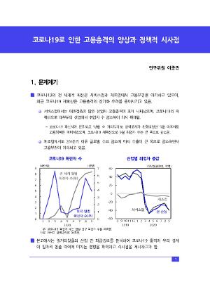 코로나19로 인한 고용충격의 양상과 정책적 시사점 