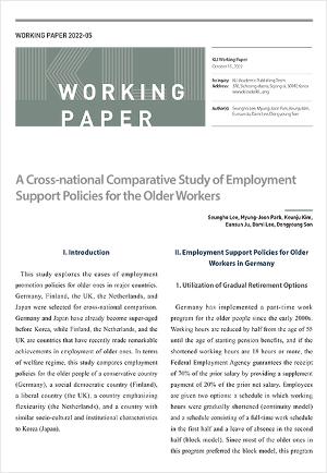 (Working Paper 2022-05) A Cross-national Comparative Study of Employment Support Policies for the Older Workers 