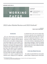 (Working Paper 2023-01) 2022 Labor Market Review and 2023 Outlook 